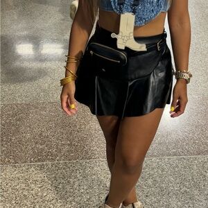 DO+BE Black Faux Leather Skirt
